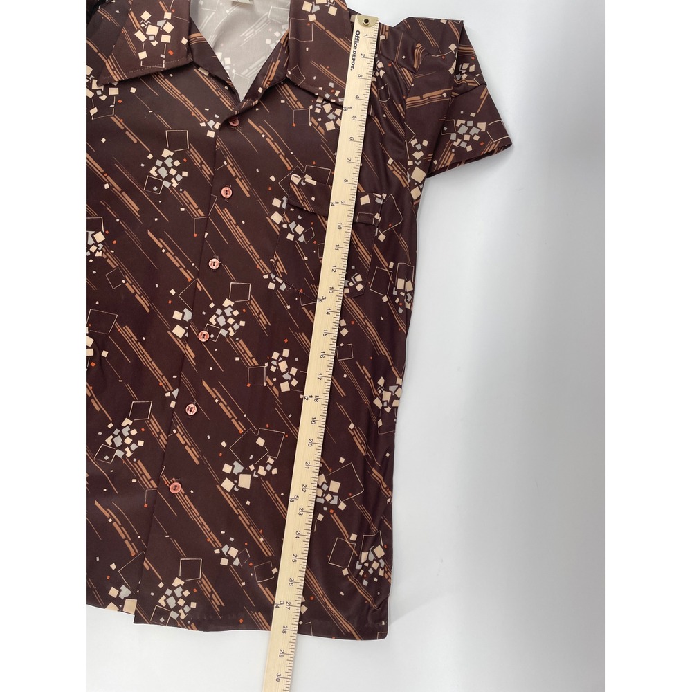 Vintage Kingsmen California Button Up Shirt Mens Large Brown Vintage 70s Disco View 6